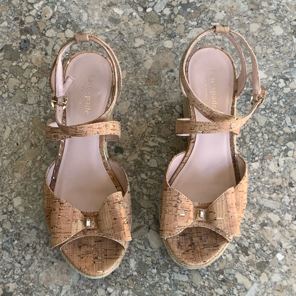 Kate Spade Cork Bow Sandals